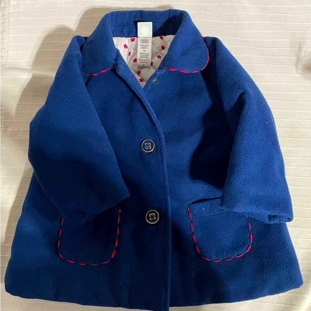 Adorable infant Girls Pea Coat Sz 12 months Little Me